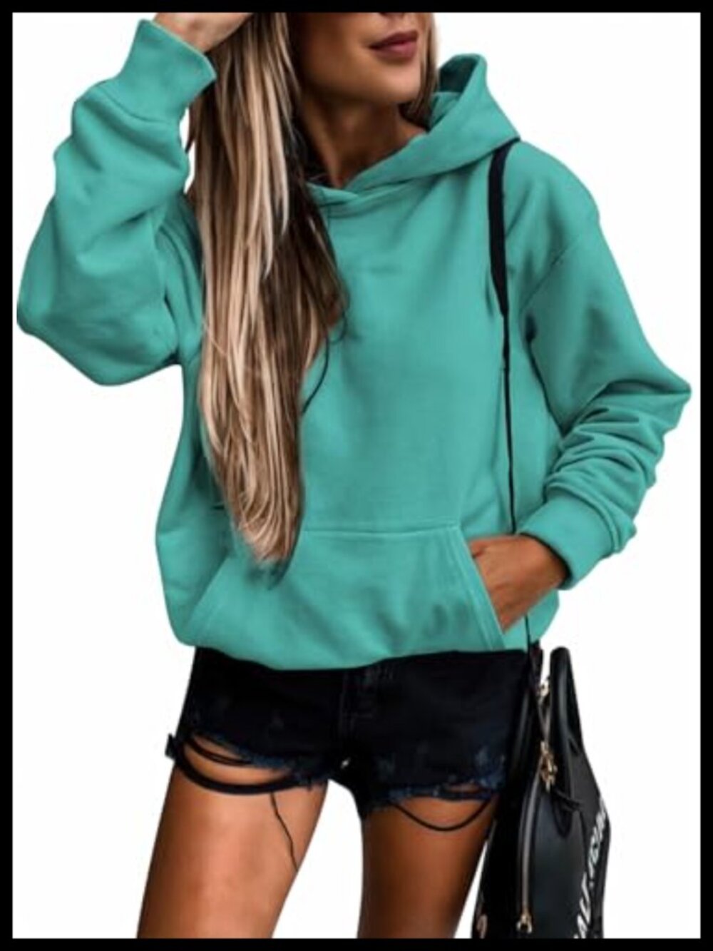 SHEWIN Women's Hooded Pullover Sweatshirt Oversized Fit Casual Fall Top